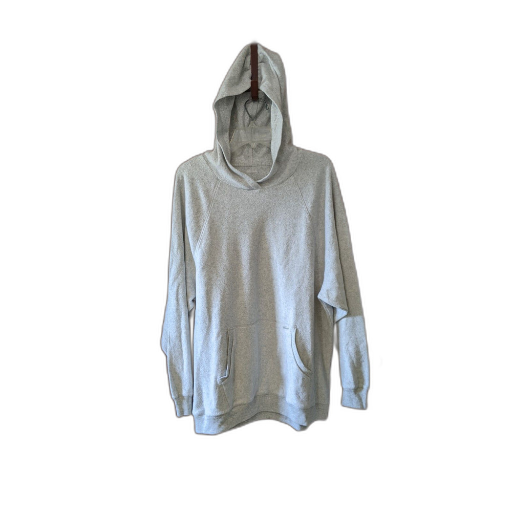 Abercrombie Gilly Hicks Oversize Pull Over Hoodie Gray Soft Sz L Hegge Cozy